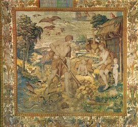 Adam Working in the Field. Series History of the First Parents